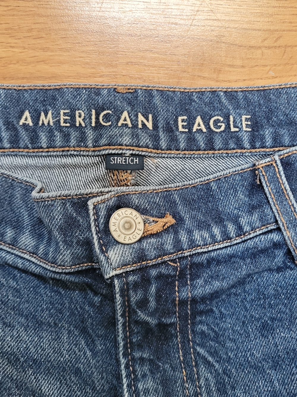 American Eagle Outfitters Women's Stovepipe Wide-Leg Blue Jeans - Picture 3 of 6